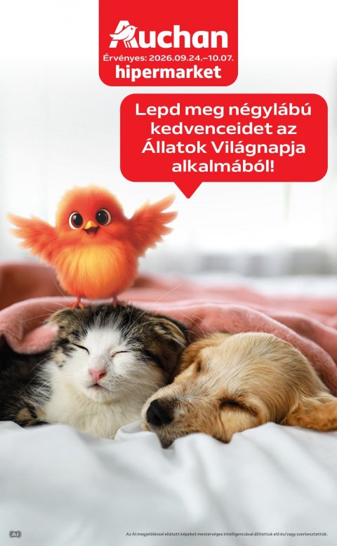 AUCHAN Hipermarket Állatvilág ajánlataink akciós újság od 24. 9. 2026 do 7. 10. 2026