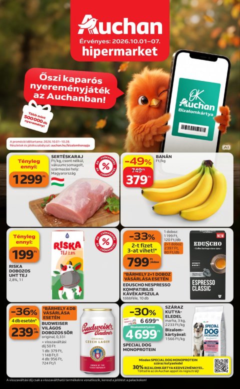 AUCHAN Hipermarket Heti ajánlataink akciós újság od 1. 10. 2026 do 7. 10. 2026
