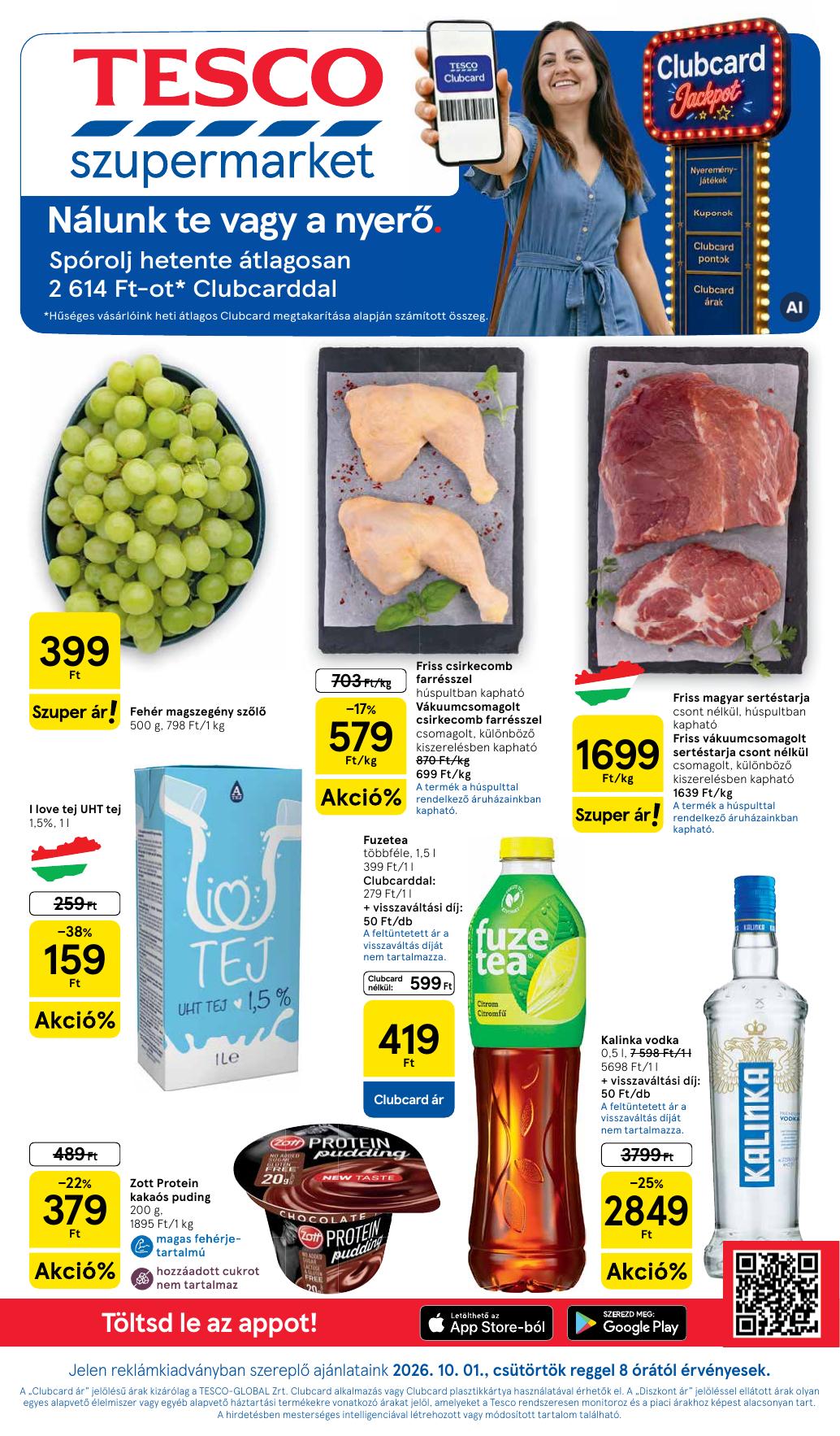 TESCO Szupermarket akciós újság od 1. 10. 2026 do 7. 10. 2026