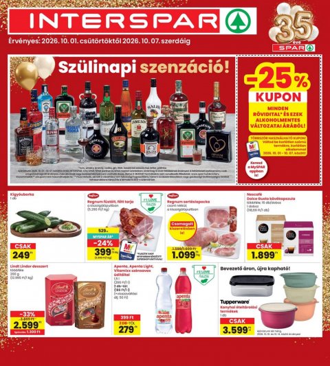 INTERSPAR szórólap akciós újság od 1. 10. 2026 do 7. 10. 2026