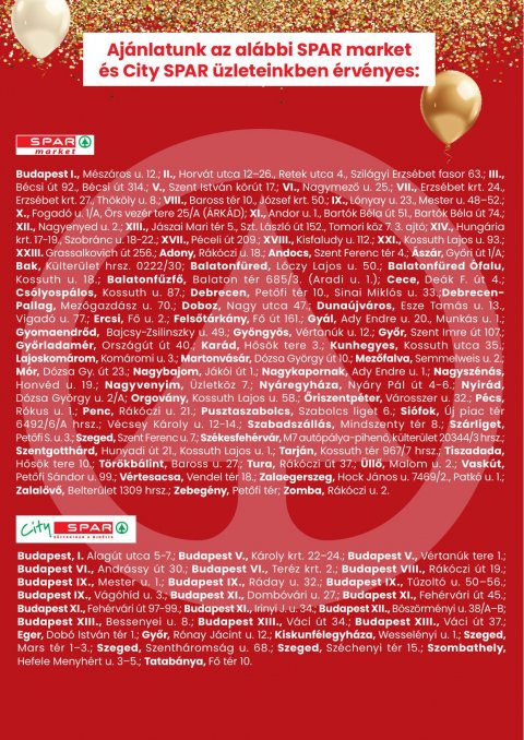 SPAR Market és City Spar akciós újság