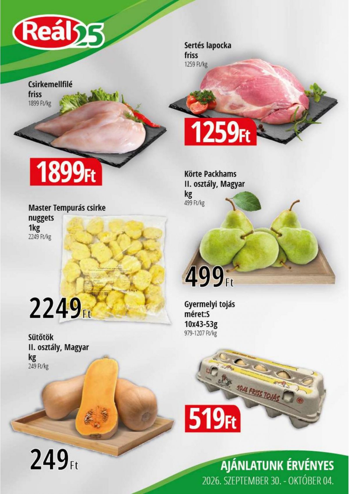REAL Bevásárló hétvége Kelet Magyarország akciós újság od 30. 9. 2026 do 4. 10. 2026