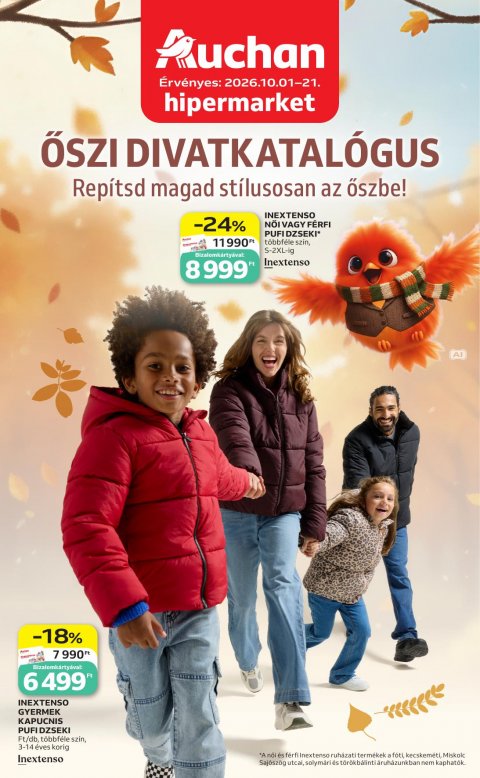 AUCHAN Hipermarket Őszi ruha ajánlataink akciós újság od 30. 9. 2026 do 21. 10. 2026