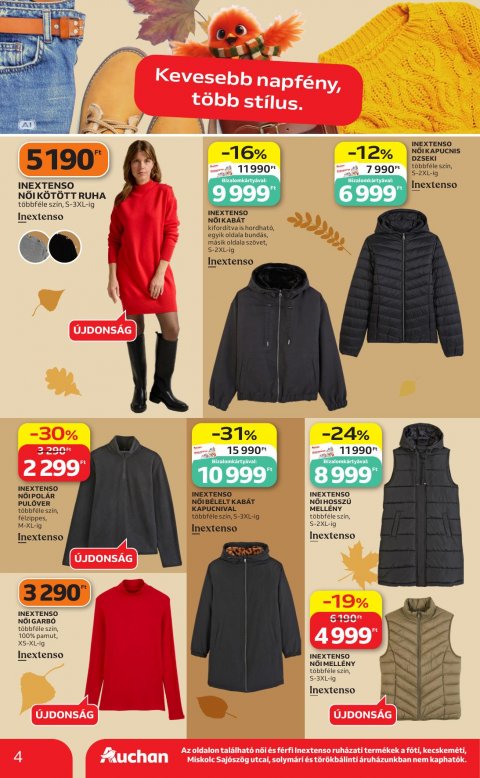 AUCHAN Hipermarket Őszi ruha ajánlataink akciós újság