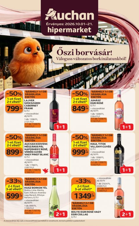 AUCHAN Hipermarket Bor ajánlataink akciós újság od 1. 10. 2026 do 21. 10. 2026