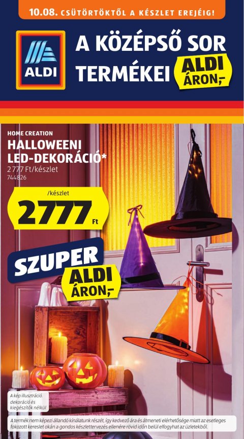 ALDI középső sor termékei akciós újság od 8. 10. 2026 do 8. 10. 2026