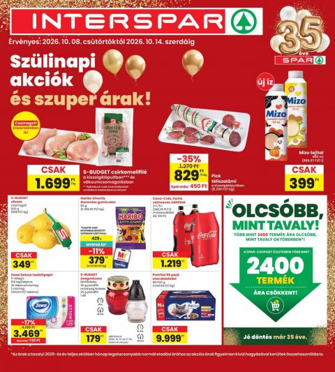 INTERSPAR szórólap akciós újság od 8. 10. 2026 do 14. 10. 2026