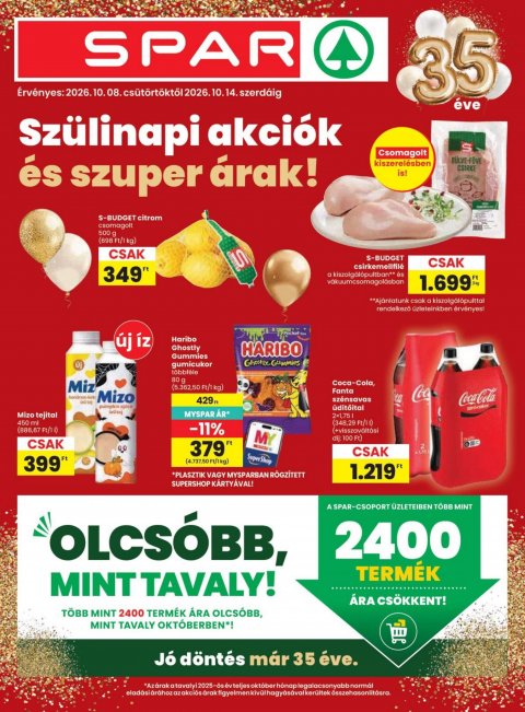 SPAR szórólap akciós újság od 8. 10. 2026 do 14. 10. 2026