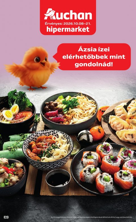 AUCHAN Hipermarket Ázsiai ajánlataink akciós újság od 8. 10. 2026 do 21. 10. 2026