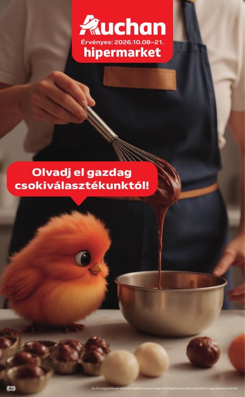 AUCHAN Hipermarket Csokoládé ajánlataink akciós újság od 8. 10. 2026 do 21. 10. 2026