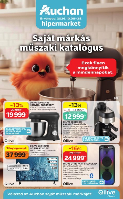 AUCHAN Hipermarket Qilive ajánlataink akciós újság od 8. 10. 2026 do 28. 10. 2026