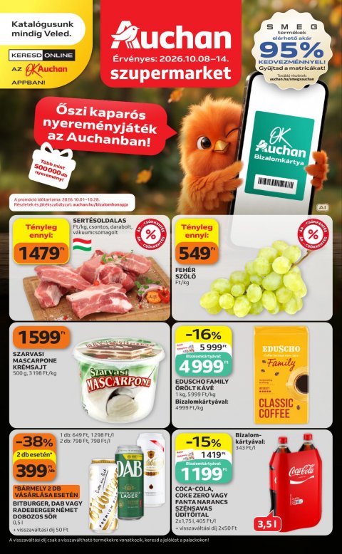 AUCHAN Szupermarket Heti akciós újság od 8. 10. 2026 do 14. 10. 2026