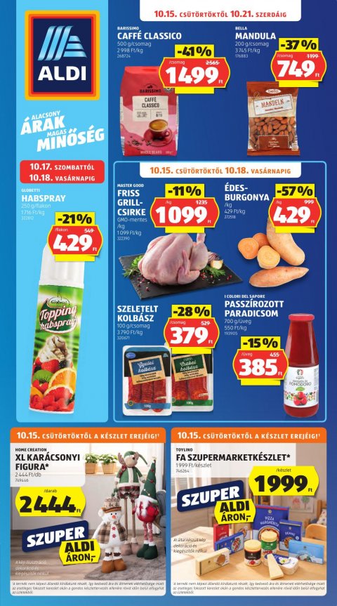 ALDI Következő heti akciós újság od 15. 10. 2026 do 21. 10. 2026