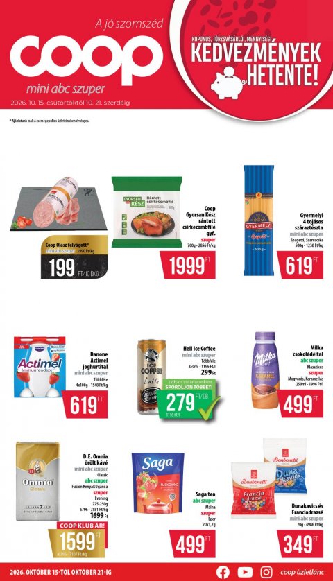 COOP Nyírzem akciós újság od 15. 10. 2026 do 21. 10. 2026