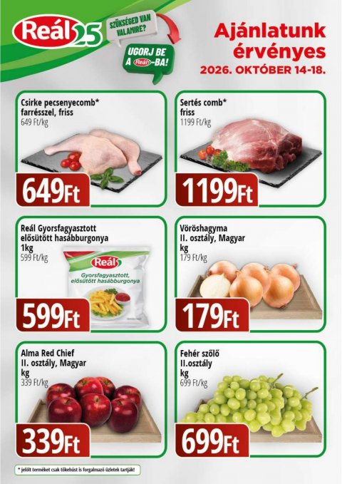 REAL Bevásárló hétvége Kelet Magyarország akciós újság od 14. 10. 2026 do 18. 10. 2026