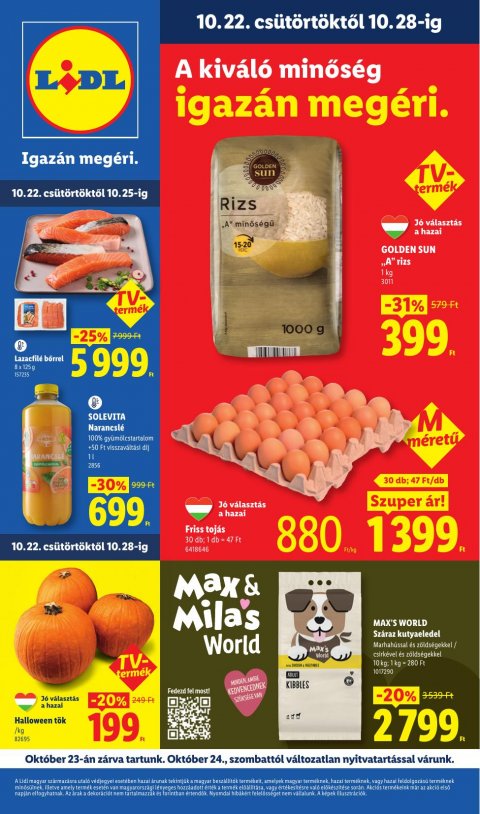 LIDL akciós újság od 22. 10. 2026 do 28. 10. 2026