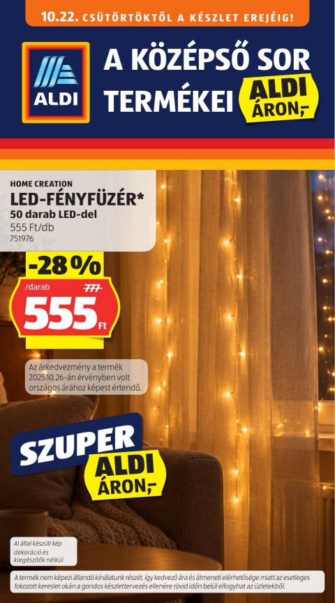 ALDI középső sor termékei akciós újság od 22. 10. 2026 do 22. 10. 2026