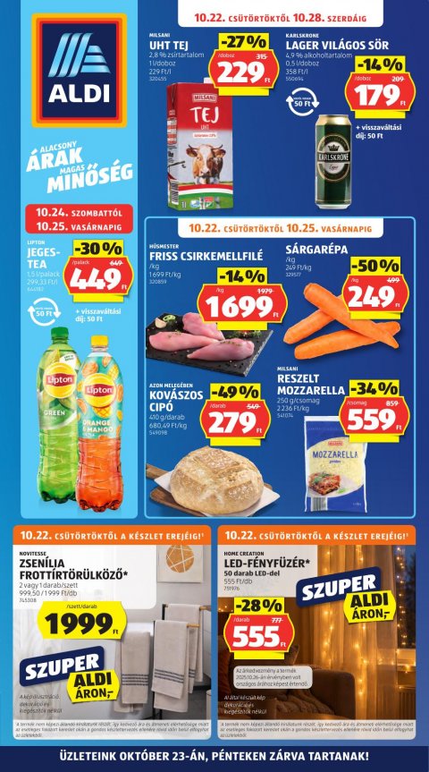 ALDI akciós újság od 22. 10. 2026 do 28. 10. 2026