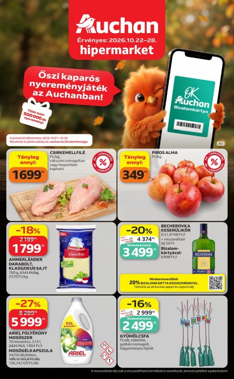 AUCHAN Hipermarket Heti Hipermarket ajánlataink akciós újság od 22. 10. 2026 do 28. 10. 2026