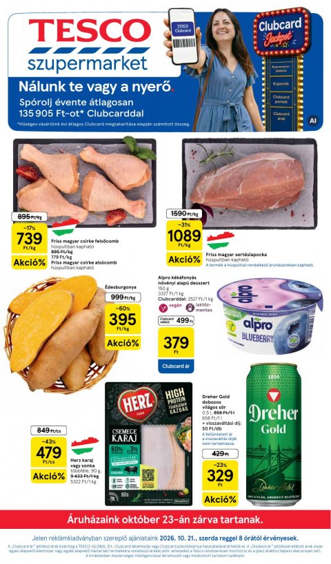 TESCO Szupermarket akciós újság od 21. 10. 2026 do 28. 10. 2026