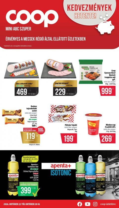 COOP Mecsek akciós újság od 22. 10. 2026 do 28. 10. 2026