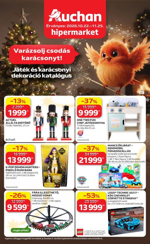 AUCHAN Hipermarket Karácsonyi ajánlataink akciós újság od 22. 10. 2026 do 25. 11. 2026