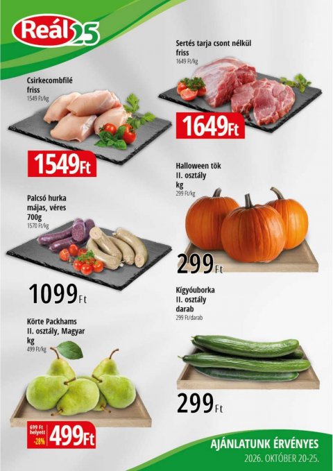 REAL Bevásárló hétvége Kisalföld akciós újság od 20. 10. 2026 do 25. 10. 2026