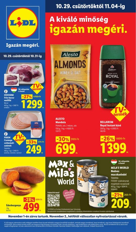 LIDL akciós újság od 29. 10. 2026 do 4. 11. 2026