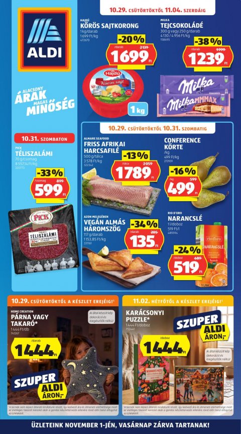 ALDI akciós újság od 29. 10. 2026 do 4. 11. 2026