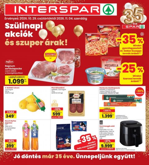 INTERSPAR szórólap akciós újság od 29. 10. 2026 do 4. 11. 2026
