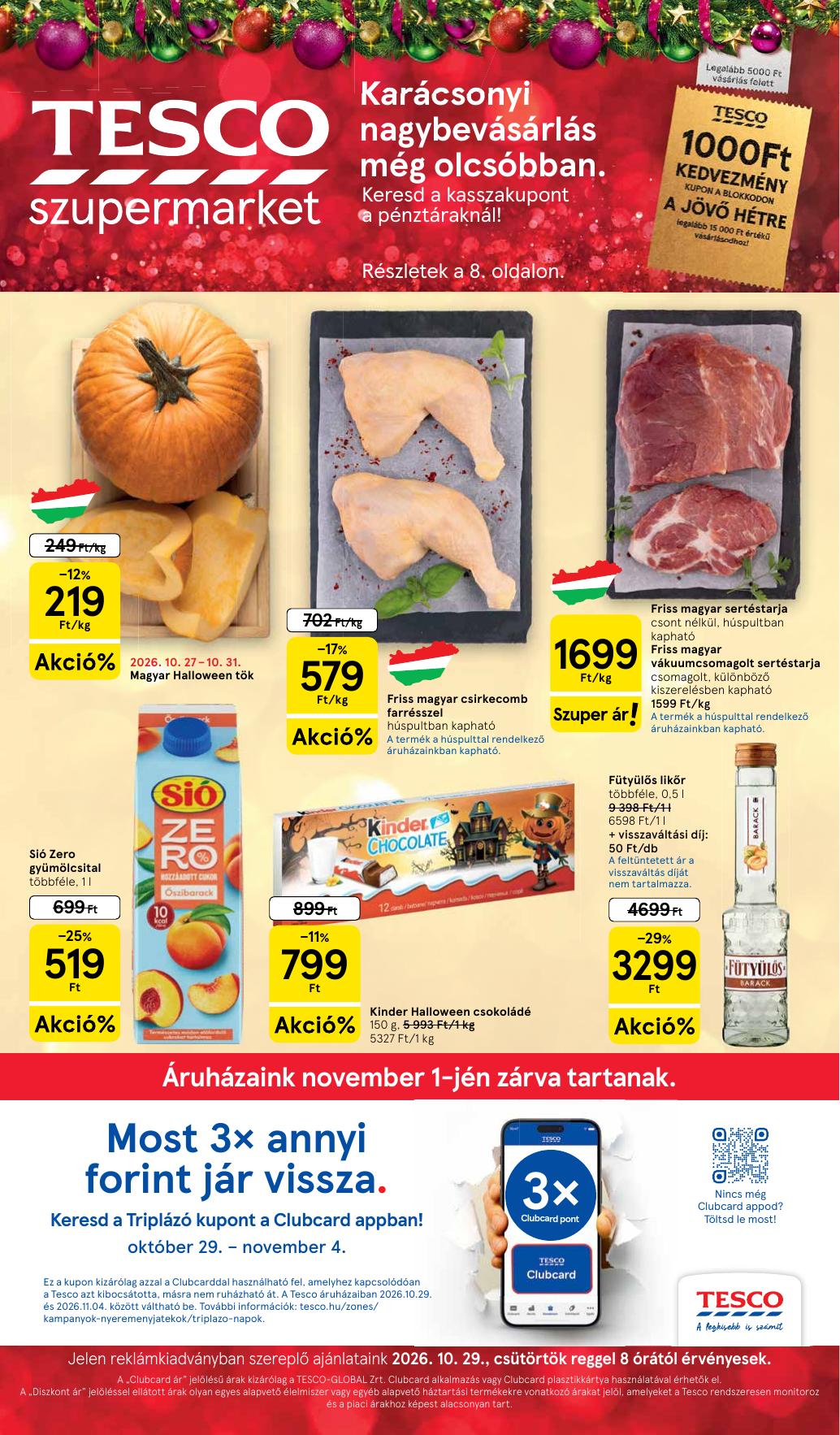 TESCO Szupermarket akciós újság od 29. 10. 2026 do 4. 11. 2026