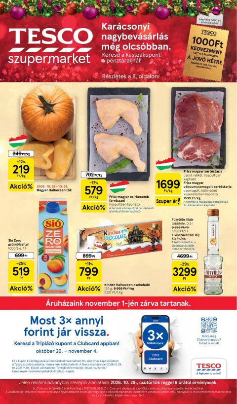 TESCO Szupermarket akciós újság od 29. 10. 2026 do 4. 11. 2026