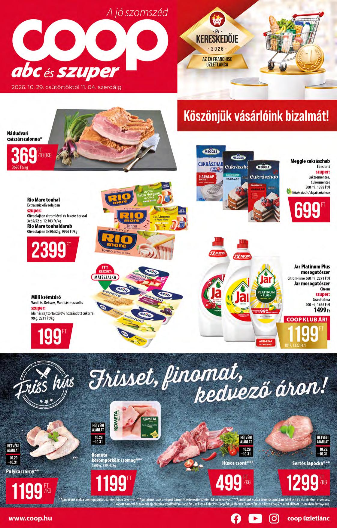 COOP Országos akciós újság od 29. 10. 2026 do 4. 11. 2026