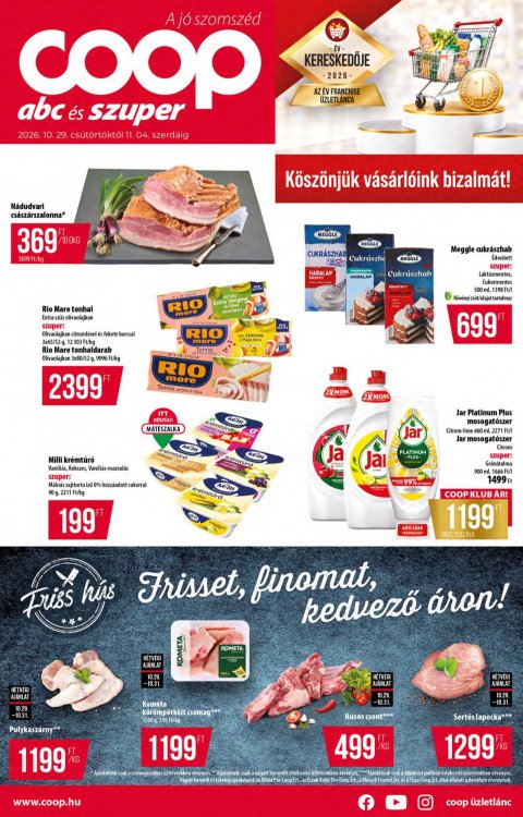 COOP Országos akciós újság od 29. 10. 2026 do 4. 11. 2026